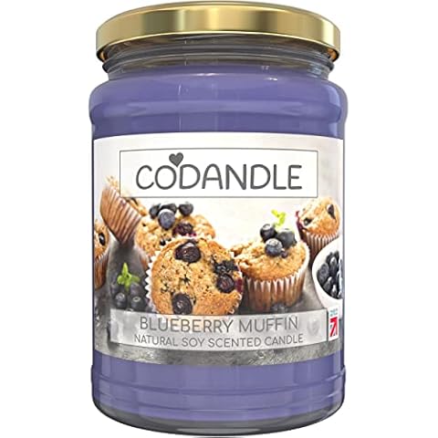 Codandle Candle | Blueberry Muffin | Large Vegan-Friendly Natural Soy Scented Jar Candle, 100+ Hours Burn Time & Made in UK Cover