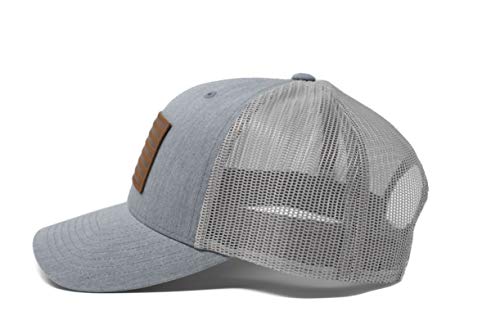 Image of 13 STRIPES American Flag Hat - Leather Patch Mesh Back Snapback Hat for Men & Women USA Flag Trucker Hat, Casual Unisex Hat