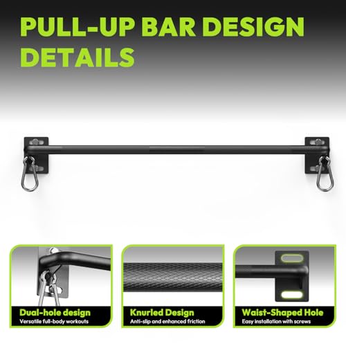 Image of HANDBODE Wall Mounted Pull Up Bar for Doorway, 52'' /36'' Chin Up Bar