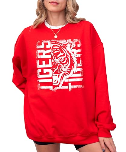 Olive Loves Apple Tigers Sports Unisex Sweatshirt for Adults, Teens, & Kids School Sports Team Pride Sweater3