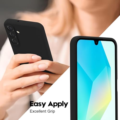 Image of DIZORO Microfiber Candy Case for Samsung M16 5g / F16 5g Smooth Touch Cushion Liquid Soft Silicone Gel Rubber Phone Cases Non-Slip Full Body Protective Shockproof Back Cover - Black