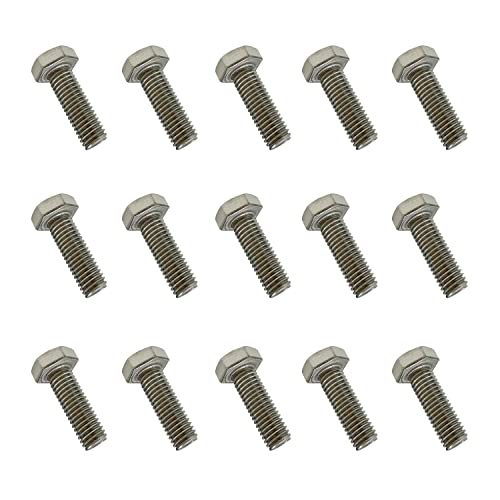 Image of M8 Hex Bolt, M8-1.25 x 25mm Hex Head Screw Bolts, 304 Stainless Steel, Fully Threaded, Plain Finish, Hex Tap Bolts 15Pcs (M8x25mm)
