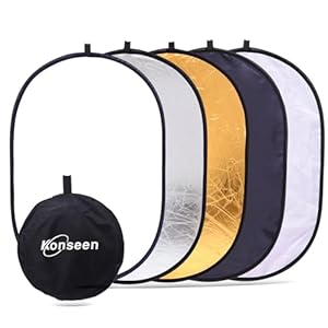 Konseen 5 in 1 Camera Lighting Reflector/Diffuser Kit 40″x 60″/100 x 150CM Portable Multi-Disc Collapsible Backdround/Backdrop with Carrying Case for Photpgraphy Studio Outdoor Vedio Lighting