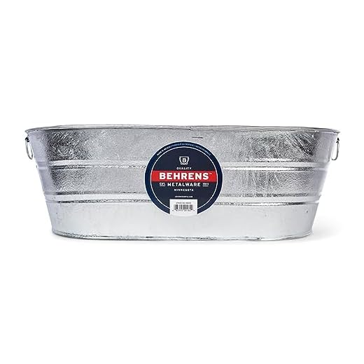 Behrens Hot Dipped Galvanized Steel Oval PlanterTub 16-Gallon
