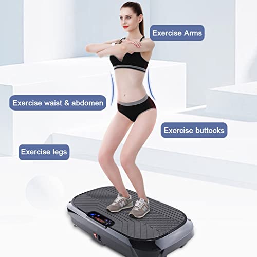 Plataforma vibratoria, masajeador vibratorio de cuerpo completo con velocidad ajustable, control remoto y bandas de resistencia para entrenamiento en gimnasio casero miniatura 2