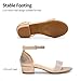 DREAM PAIRS Girls Sandals Low Heel Dress Pump Ankle Strap Interchangeable Bow Flower Wedding Party Shoes SDSD2320K GOLD Size 4 Big Kid