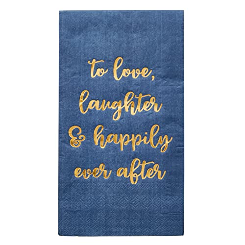 Serviettes bleu marine et feuille d'or de qualité supérieure pour réception
