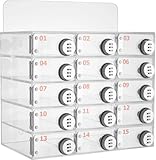 TTeralmon Acrylic Clear Phone Lock Box w/Combination Lock Cell Phone Locker for Classroom Storage Locker Cell Phone Lockers for Schools Office Storage Lockers Gym Lockers (15 Slots)