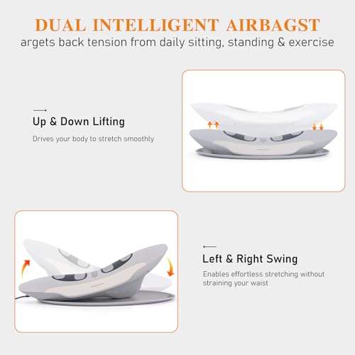 Multifunctional Electric Lumbar Traction Device for Lower Back Pain Relief, Cordless Battery-Powered, Back Traction Device with 3 Modes Dynamic Traction, High-Temp Thermotherapy & Manual Adjustment