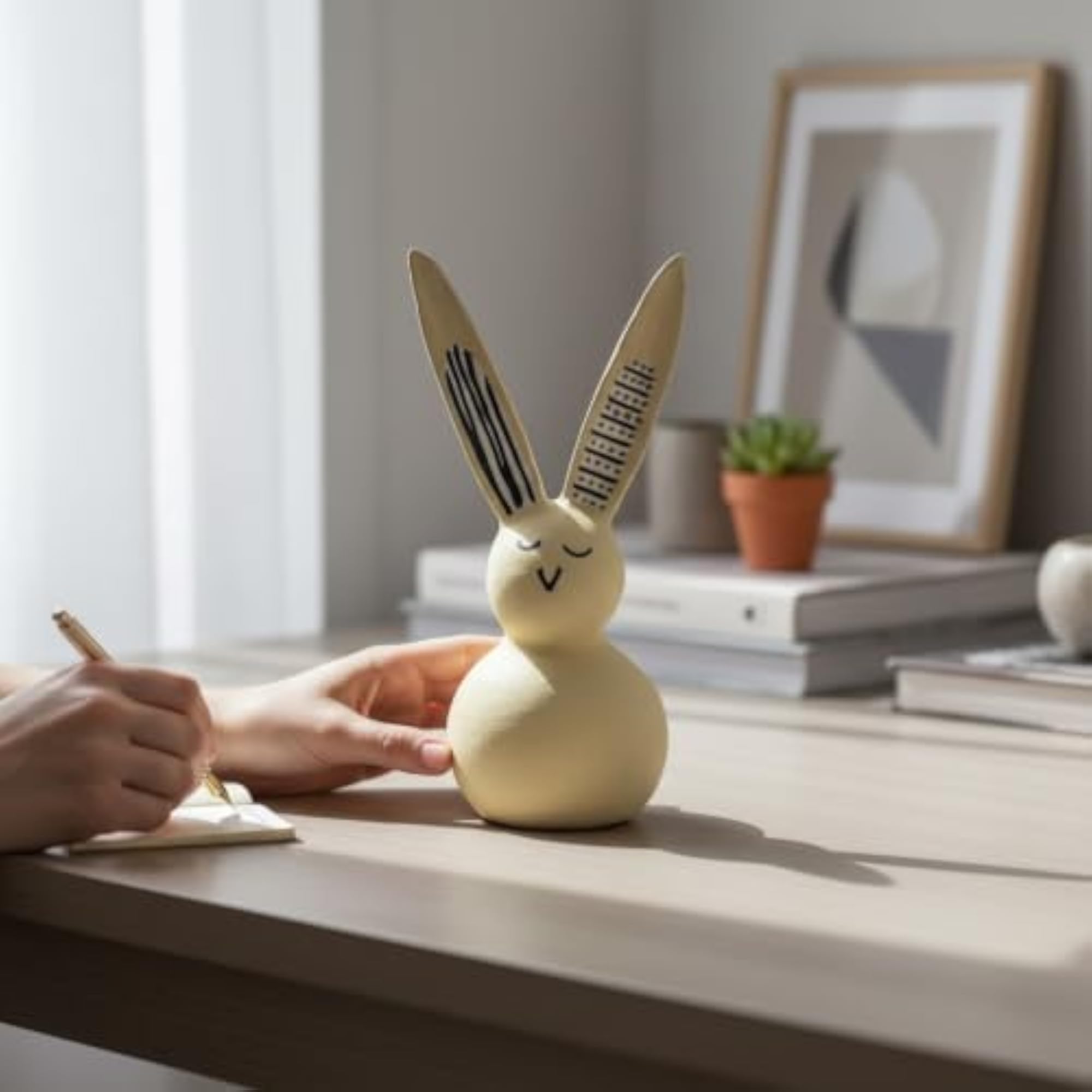 Handcrafted Paper Mache Rabbit Figurine, Small