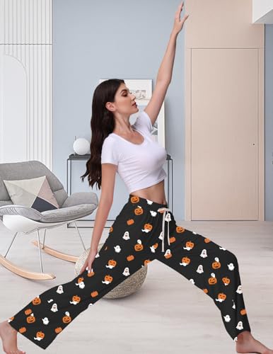 Image of Veseacky Women's Wide Leg Lounge Pants Yoga Pajamas Comfy Stretch Drawstring Pajamas Puls Size Dance Bottoms S-4XL