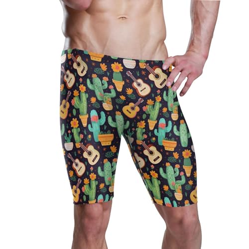 UMIRIKO Cactus Cute Guitar Swim Jammers Swimsuit for Men B0402416