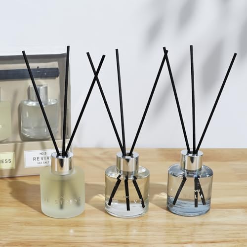 3 Pack Lavender Jasmine Lemongrass Reed Diffuser Set with Sticks - Aromatherapy Air Freshener for Bedroom, Bathroom, Office (50ML Each)