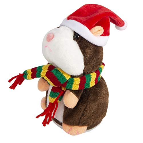 FAMKIT Talking Hamster Toy Christmas Toy Electronic Talking Plush Toy Xmas Birthday Gift for Kids Toddler