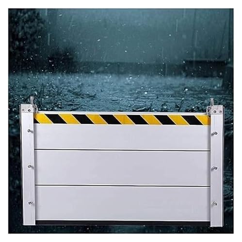 Aluminum Alloy Flood Protection Barrier for Garage Doors & Basement Windows, Waterproof Removable Flood Control Barrier with Reflective Stripes for Exterior Use(100x40cm)