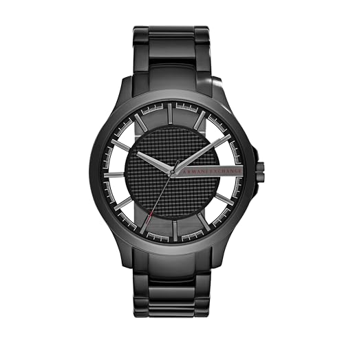 A|X Armani Exchange Men's Watch, Three-Hand Black Stainless Steel Watch for Men