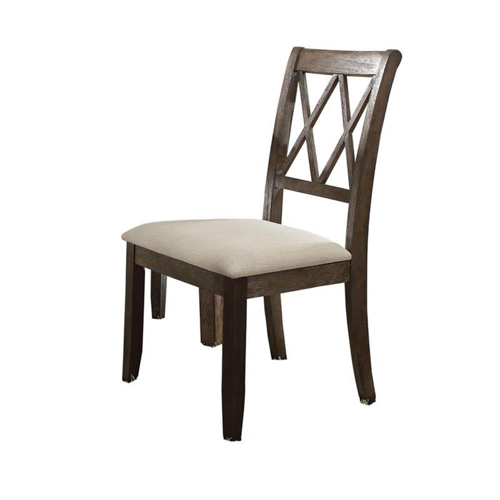 Amazon.com - Acme Claudia Side Chair in Beige Linen & Salvage
