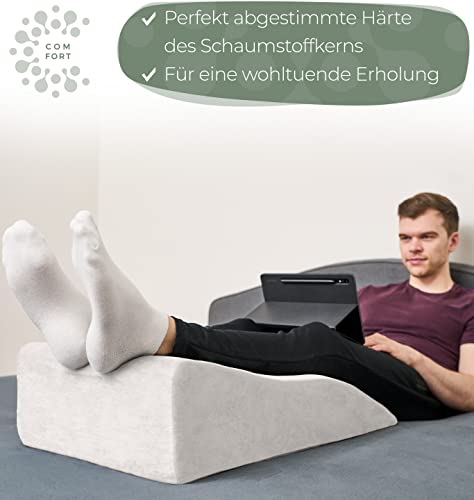WELL B4® Ergonomisches Venenkissen zum Beine hochlagern FLACH - Beinhochlagerungskissen Beinauflage Keilkissen / Stützkissen für Beine & Knie ideal als Lymphkissen und Venenkeil - Image 6