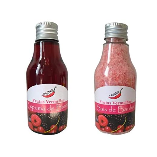 Kit Sais de Banho e Espuma de Banho Aroma Frutas Vermelhas Esfoliante Aromatizante Escalda Pés Hidratante Banheira Hidromassagem Spa Fragrâncias Relaxante