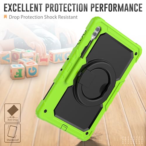 Coque antichoc Samsung Tab S9 Ultra évite cassure écran avec sangle verte