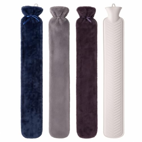 Bouillotte extra longue 2 litres housse peluche idée cadeau bien-être