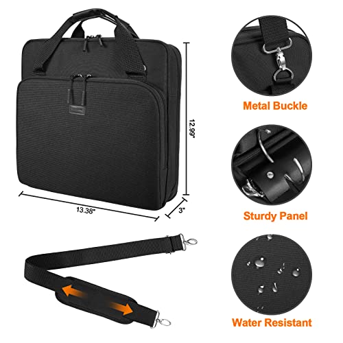 Losong 2INCH O RING-ZIPPER BINDER-BLACK 3 Ring Zipper Binder 2 Inch With Shoulder Strap 500 Sheet Capacity & Multi-Pockets For School And Office Binder Organizer thumb #3