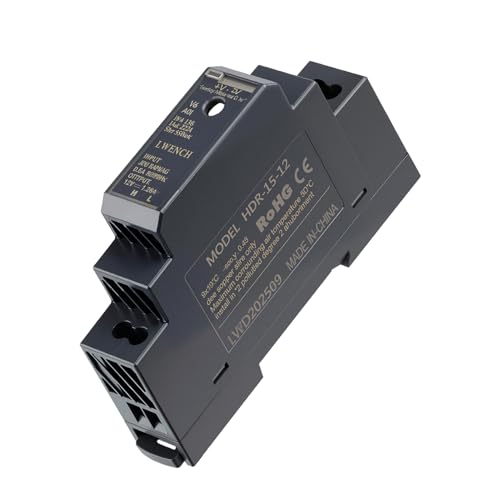 Hutschienen Netzteill 12V 15W DIN-Schienen-Netzteil Klingeltrafo 12V mit 1.25A Ausgangsstrom 12 V Netzteill Hutschiene für Türsprechanlagen, Gebäudeautomation und Industrieanwendungen