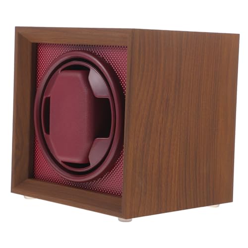 Caja giratoria para relojes mecánicos POPETPOP de madera marrón con motor silencioso