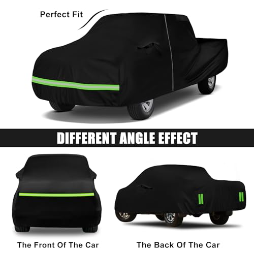 Image of Waterproof Car Cover Compatible with 1965-1986 Nissan /Datsun 520 /620 /720 Single Cab 6ft Short Bed Accessories, All Weather Classic Car Covers with Inner Cotton&Zipper Door for Snow Rain Protection
