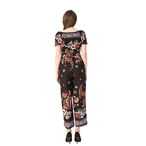 Svogue Vaner Summer Patterns Printed Jumpsuits For Women With Pockets Regular Size (L/Xl, Symmetrical Paisley) #TOP3