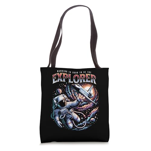 Astronaut Explorer Deep Cosmic Space Sci Fi Illustration Tote Bag