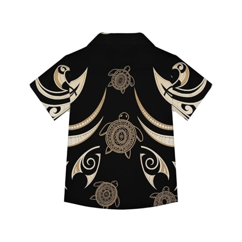Tropical Beach Shirt for Children Hawaiian Shirt Polynesian Beach Outfit Pacific Samoan Tribal Pattern Tropic Print2