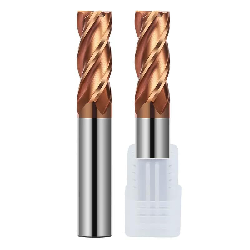 Fresas de metal duro， Fresa de carburo de tungsteno de extremo plano, herramienta de fresado de brocas for enrutador CNC, 4 mm, 6 mm, 8 mm, HRC55, 4 ranuras(D20XD20X100)