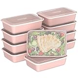 Bentgo Prep - 20-Piece 1-Compartment Reusable Meal Prep Containers with Lids, PFAS & BPA Free Materials, Durable, Microwave, Freezer, & Dishwasher Safe To Go Food Storage (Peony Glitter)