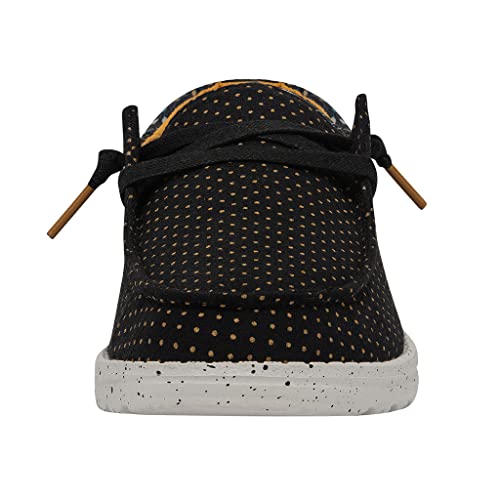 Image of HEYDUDE Women's Wendy Funk Floral Dot Size 10 Black | Women's Shoes | Women's Lace Up Loafers | Comfortable & Light-Weight