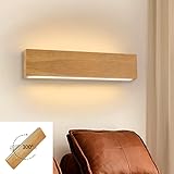 wandlampen flurlampen Design: Die Holzwandleuchte übernimmt das Design der Beleuchtung nach oben und unten. Das Licht wird indirekt über und unter der Wandleuchte abgegeben, die leuchten kann, ohne zu grell zu wirken.