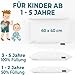Kinderkopfkissen Kissen 40x60 - Ergonomisches Kissen Kinder für weiche Träume - Komfortkissen Kinder für optimale Stützkraft - Baby Kissen mit Baumwollbezug & waschbar 60°C - Made in Spain & Öko-Tex