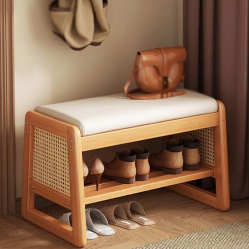 Banc à chaussures avec rangement à 2 niveaux pour optimiser les entrées encombrées - 2