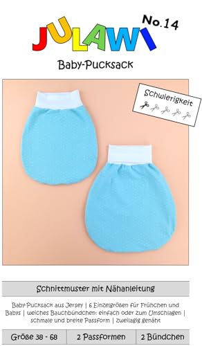 JULAWI No.14: Papierschnittmuster für Baby Pucksack Gr.38-68 mit...