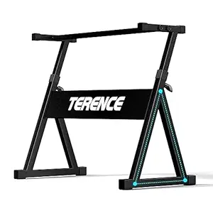 TERENCE Electronic Keyboard, Piano Stand, Triangular Z Shape, Robust and Stable, 22.4 - 31.5 inches (57 - 80 cm), 7 Levels of Height Adjustment, High Hardness Steel, High Load Capacity, Heavy Duty,
