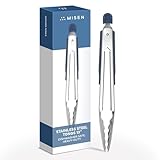 Picture of Misen Kitchen Tongs - Dishwasher Safe, Heavy Duty - Precision Stainless Steel Grilling Tool - Heat Resistant - Perfect for Serving and Air Frying - 13 Inch | Blue