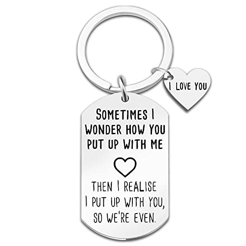 Iweca Husband Stocking Stuffers Keychain for Boyfriend Drive Safe Keychain