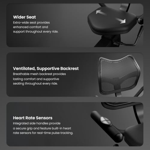 Image of Cult Recumbent Exercise Bike | 16-Level Magnetic Resistance | Moving Handlebars | Adjustable Seat | LCD Display | Heart Rate Sensors | 130 kg Weight Support | Self-Powered Exercise Cycle for Home