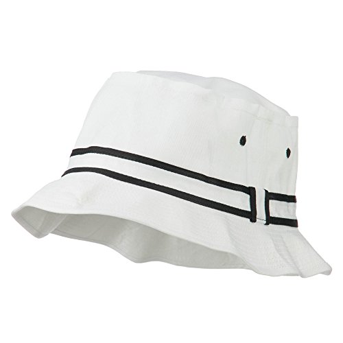 Otto Caps Striped Hat Band Fisherman Bucket Hat - White Black L-XL