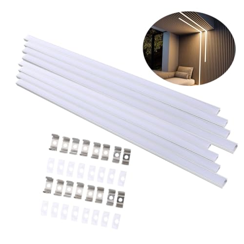 Kit profilés aluminium LED U ruban LED diffuseur laiteux 8 ensembles