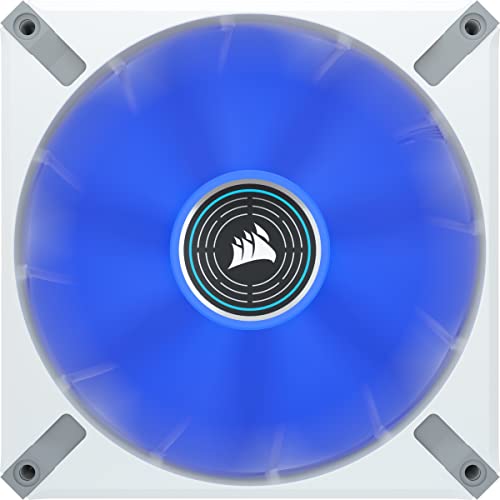 Image of CORSAIR ML140 LED Elite, 140mm Magnetic Levitation Blue LED Fan with AirGuide, Single Pack - White Frame