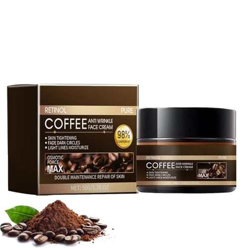 Koffein Gesichtscreme, Hydrating Retinol Caffeine Anti-Wrinkle Cream, Kaffeeöl Gegen Falten, Retinol Gesichtscreme, Kaffeeöl Creme Gegen Falten, Die Haut Tief Reparieren und das Altern verzögern (1)