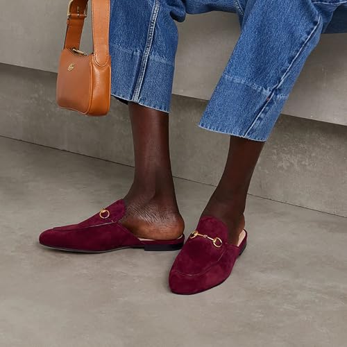 Mule Slippers for Women, Comfortable Closed Round Toe Work Dress Slip on Slipper, Simple Solid Color Slingback Casual Walking Daily Low Flats Heels3