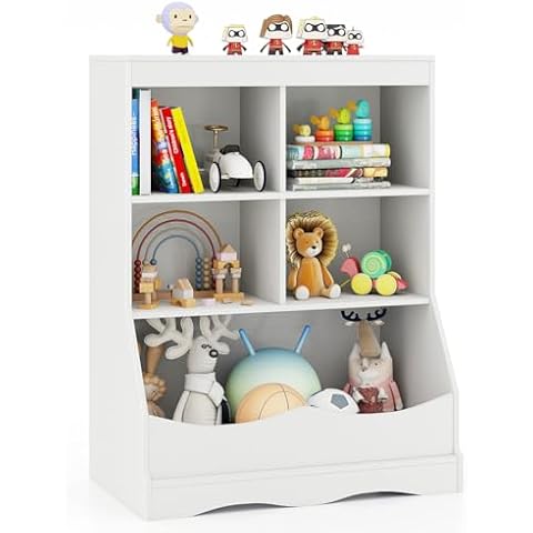 GYMAX Kids Bookshelf and Toy Organizer Cover
