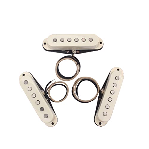 Ogdni Alnico 5 Strat Pickup Single Coil Pickups Guitar Neck/Middle/Bridge Pickup Cream For Strat Squier Electric Guitar (White) #TOP1